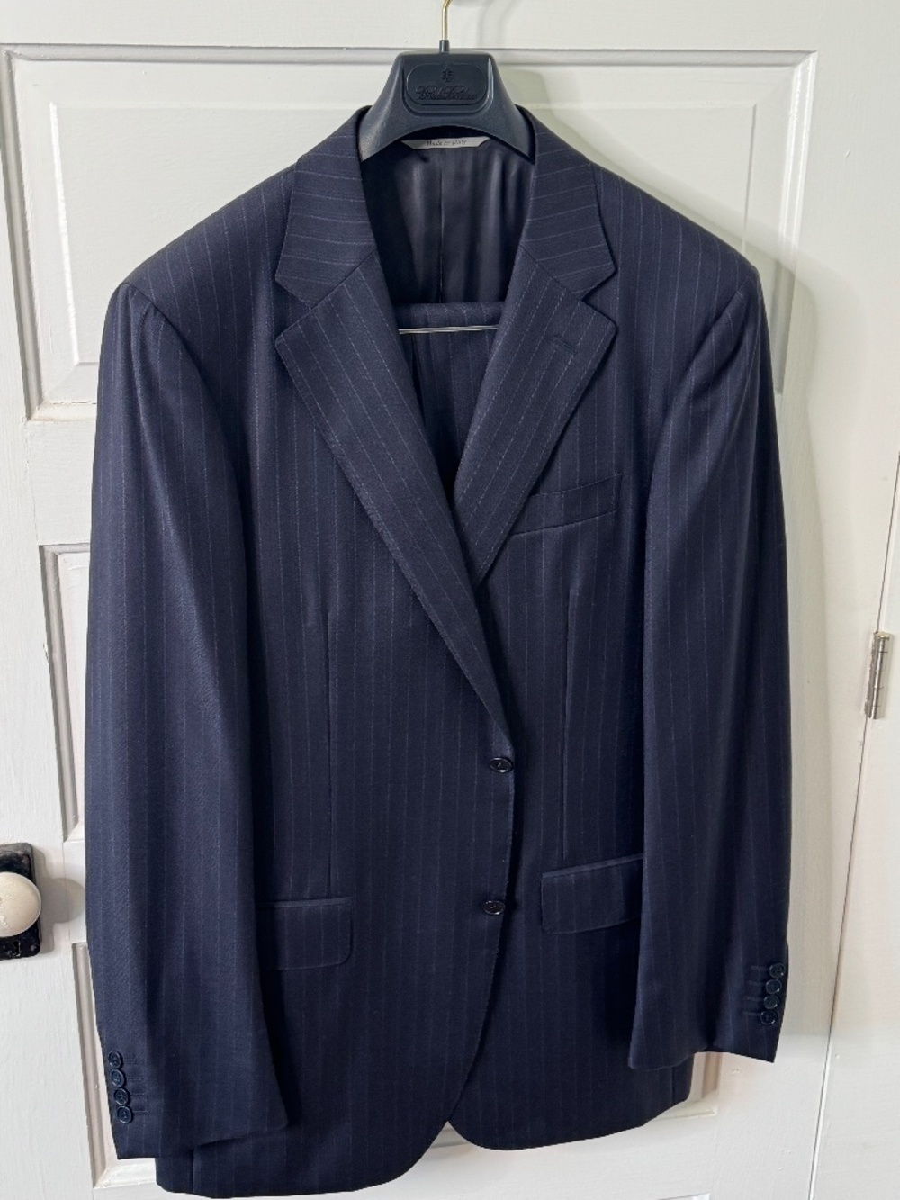 Canali Milano Navy Pinstripe Suit 54 EU 44R Made in Italy
